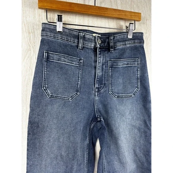 Faherty Riverton Wide Leg Pant 28 High Rise Stretch Terry Casual Luxe Chic - Picture 5 of 9